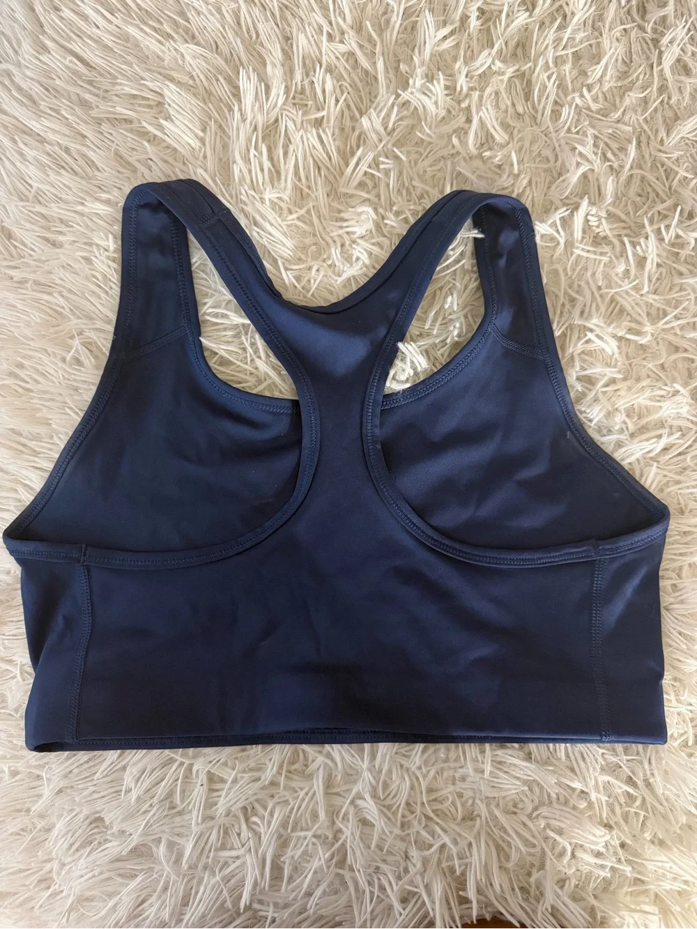 Nike Navy Blue Racerback Sports Bra with Rhinestone Logo
